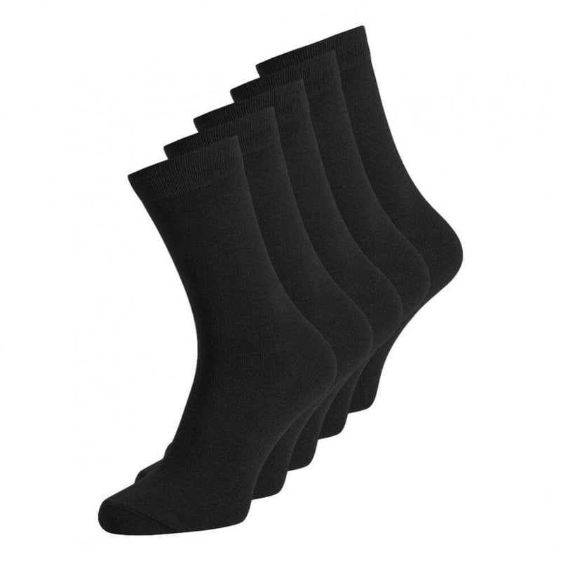 Jack & Jones Men's 5 Pack Plain Black Socks
