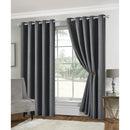 Lewis's Eclipse Blackout Eyelet Curtains - Grey