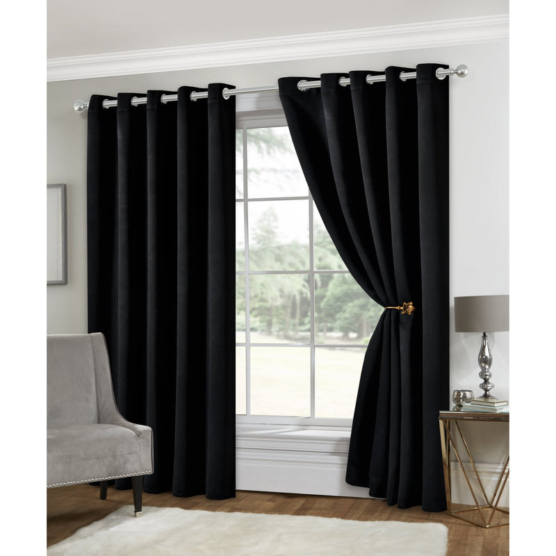Lewis's Eclipse Blackout Eyelet Curtains - Black