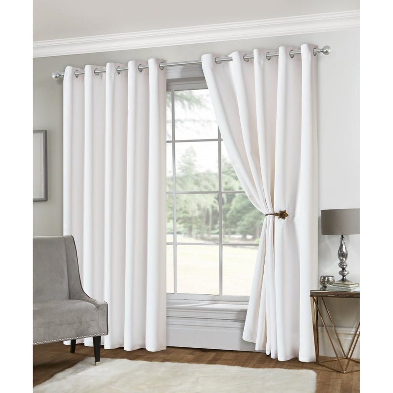 Lewis's Eclipse Blackout Eyelet Curtains - White