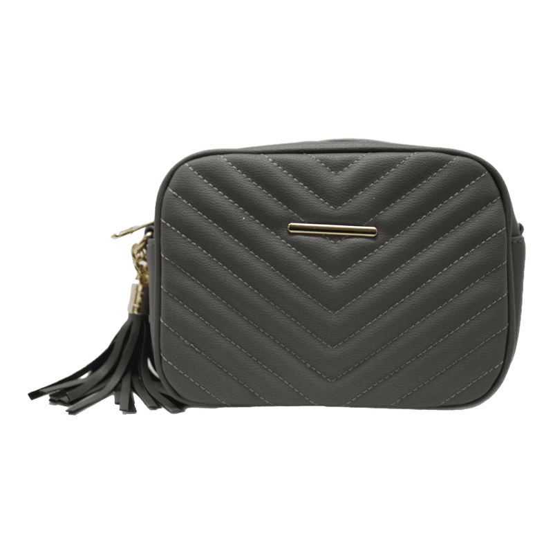 Ladies Grey Compact Quilted handbag