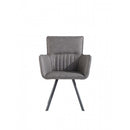 Pair of Darwen Carver Chair with Metal Legs  - Grey