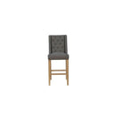 Button Back Stool Dark Grey with Studs 45 x 57.5 x 110 cm