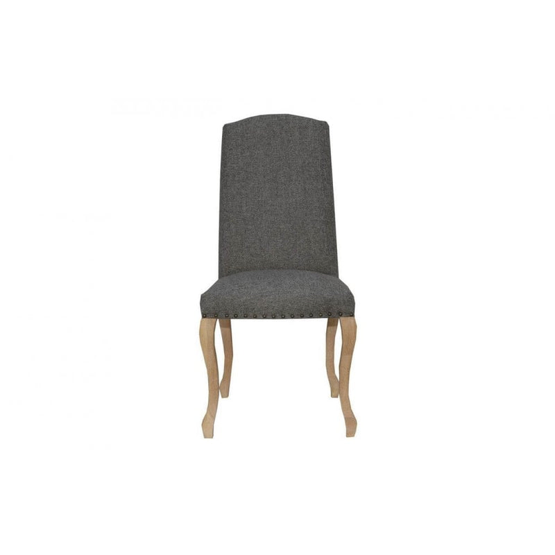 Pair of Luxury Chair with Studs and Carved Legs - Dark Grey