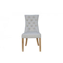 Pair of Curved Button Back Chair - Natural