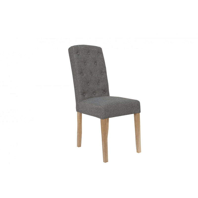 Pair of Button Back Upholstered Chair - Dark Grey