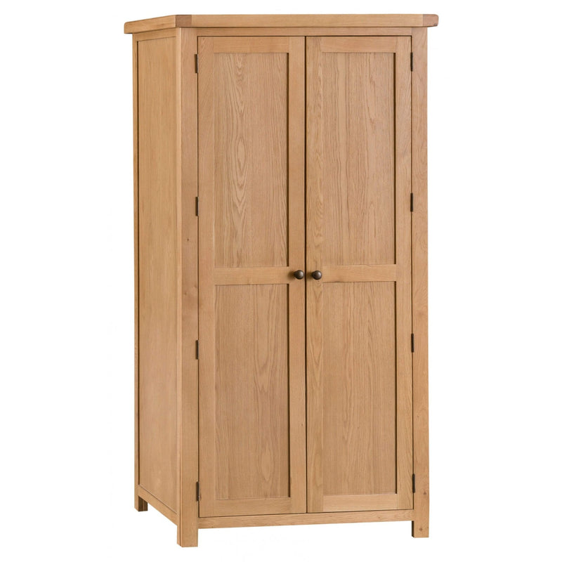 Tunbridge 2 Door Wardrobe - Medium Oak Finish