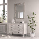 Wall Mirror Silver Painted Wooden Frame 75 x 3.5 x 105 cm