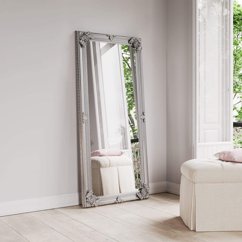 Leaner Silver Frame 80 x 175cm Silver Painted Wooden Frame 80 x 7 x 175 cm