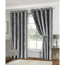 Lewis's Amelia Eyelet Curtains - Crushed Velvet - Silver