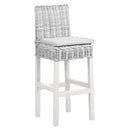 Hatton Wicker White Wash Wicker Bar Stool with Cushion 42 x 45 x 115 cm