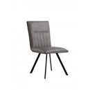 Pair of Darwen Leather Dining Chair - Grey
