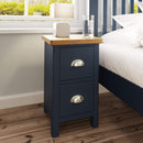 Aldeburgh Blue Bedside Table with 2 Drawers
