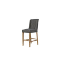Button Back Stool Dark Grey with Studs 45 x 57.5 x 110 cm