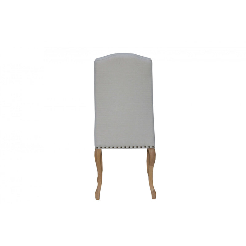 Pair of Luxury Chair with Studs and Carved Legs - Natural
