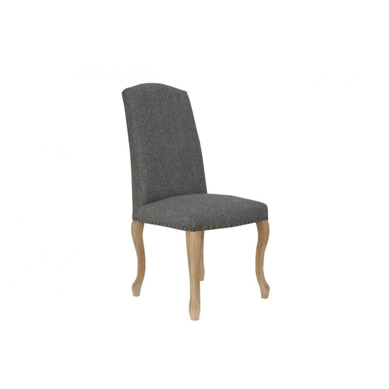 Pair of Luxury Chair with Studs and Carved Legs - Dark Grey