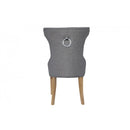 Pair of Winged Button Back Chair with - Dark Grey