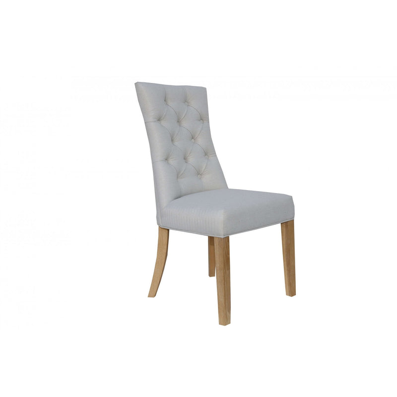 Pair of Curved Button Back Chair - Natural
