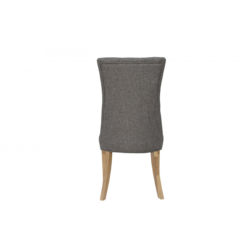 Pair of Curved Button Back Chair - Dark Grey