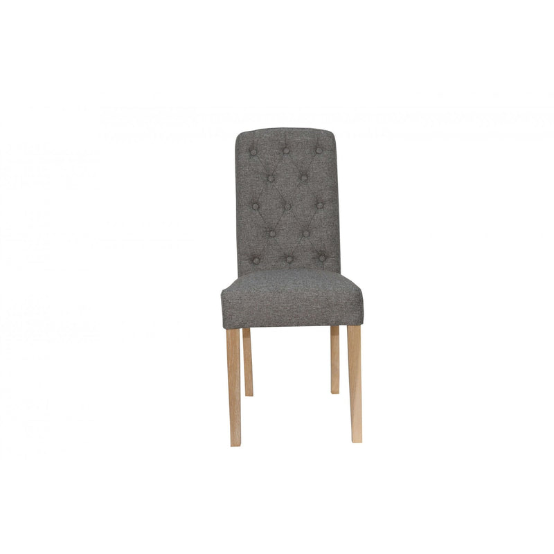 Pair of Button Back Upholstered Chair - Dark Grey