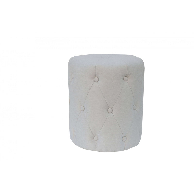 Upholstered Cushioned Stool - Natural