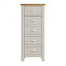 Beverley Dove Grey  Chest of 5 Drawers - Narrow 50 x 36 x 115 cm
