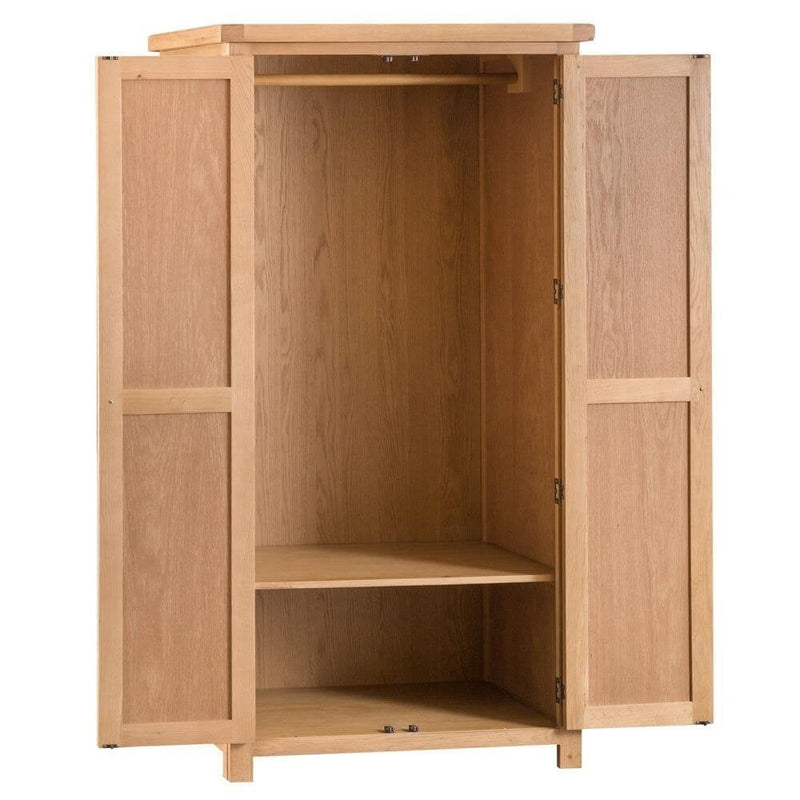Tunbridge 2 Door Wardrobe - Medium Oak Finish