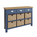 Aldeburgh Blue Storage Cabinet Unit 3 Drawer 6 Basket 110 x 30 x 75 cm