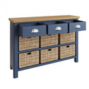 Aldeburgh Blue Storage Cabinet Unit 3 Drawer 6 Basket 110 x 30 x 75 cm
