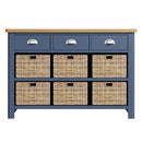 Aldeburgh Blue Storage Cabinet Unit 3 Drawer 6 Basket 110 x 30 x 75 cm