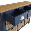 Aldeburgh Blue Storage Cabinet Unit 3 Drawer 6 Basket 110 x 30 x 75 cm