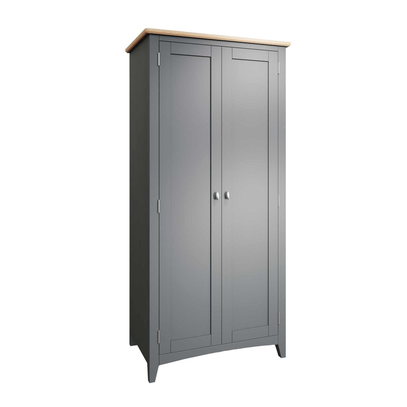 Malmesbury Grey Wardrobe 2 Door Full Hanging 85 x 52 x 180 cm