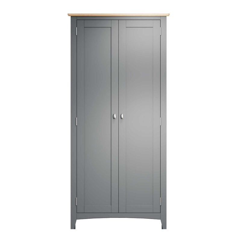 Malmesbury Grey Wardrobe 2 Door Full Hanging 85 x 52 x 180 cm