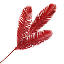 Christmas Sparkle Feather Branch Glittered Decoration Stem Pick X Large in Red