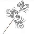 Christmas Sparkle Spiral Glitter Stem Pick in Silver