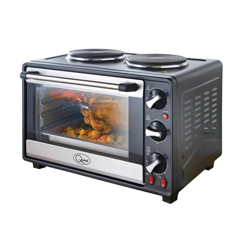 Quest 26L Convection Oven With Hotplates - Black