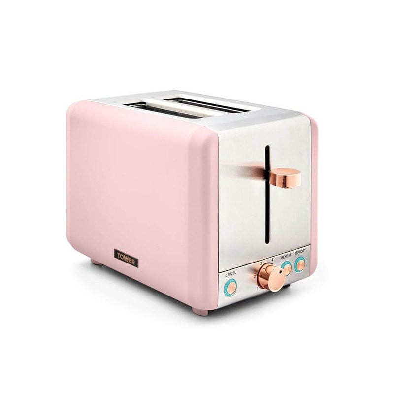 Tower Cavaletto Rose Gold 2 Slice Metal Toaster - Pink/Rose Gold