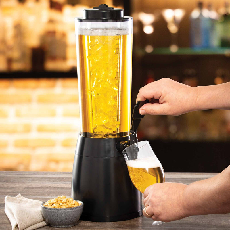 2.5L Beer Tower Dispenser Silver Drink Tower Beverage Dispenser for Bar  Family 