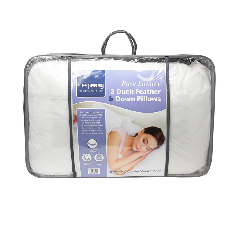Sleepeasy Duck Feather & Down Pillow Pair