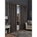Florence Distressed Velvet Eyelet Curtains - Charcoal Grey
