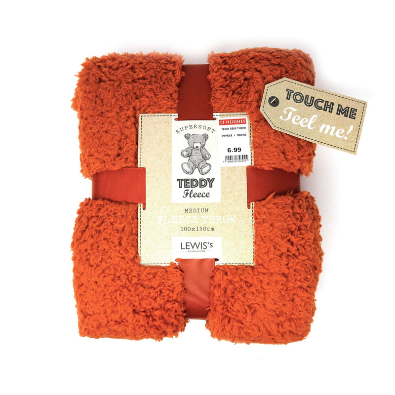 Teddy Fleece Super Soft Throw - Paprika