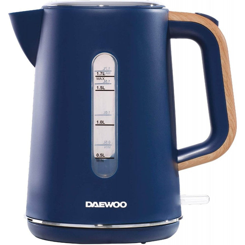 Daewoo Stockholm 1.7L 3KW Jug Kettle With Wood Effect - Navy