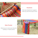Outsunny Portable Cotton Hammock with Headrest - Multi Colour