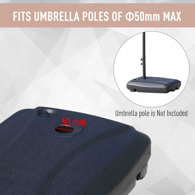 Outdoor Umbrella Parasol Base with Wheels - Black