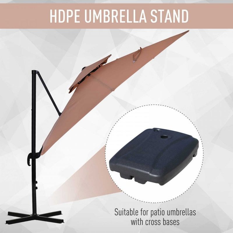 Outdoor Umbrella Parasol Base with Wheels - Black