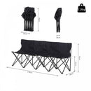 4 Seater Folding Camping Chair with Cooler Bag - Black