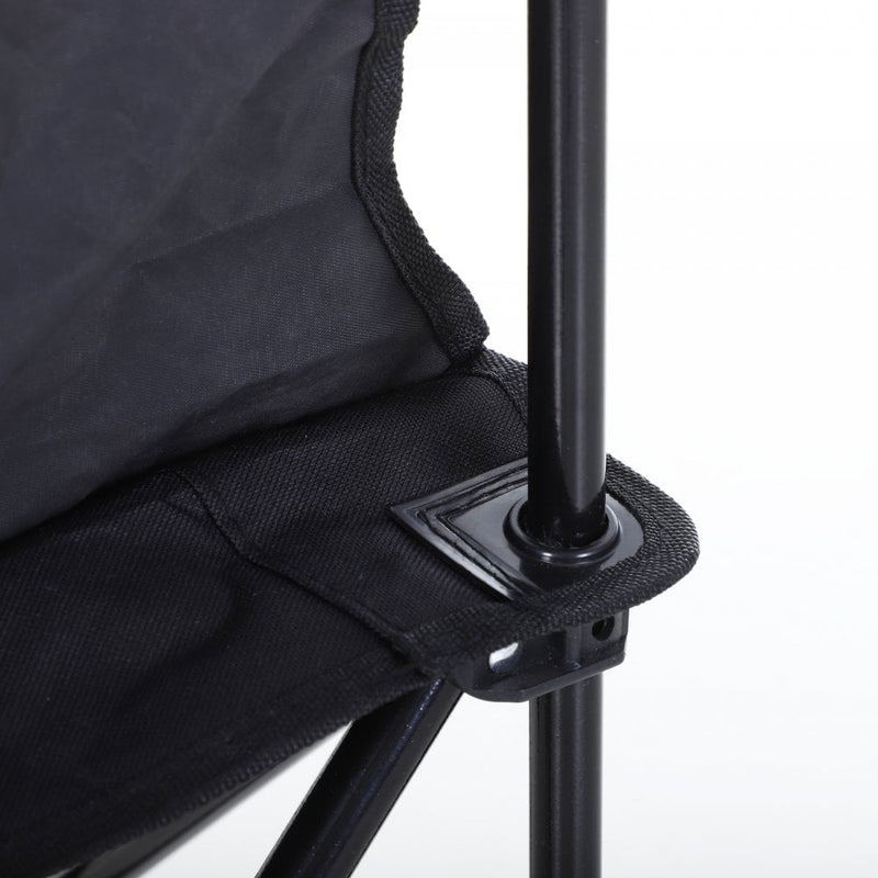 4 Seater Folding Camping Chair with Cooler Bag - Black