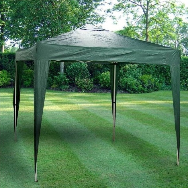 Silver & Stone Outdoor Pop Up Garden Gazebo 3m x 3m - Green