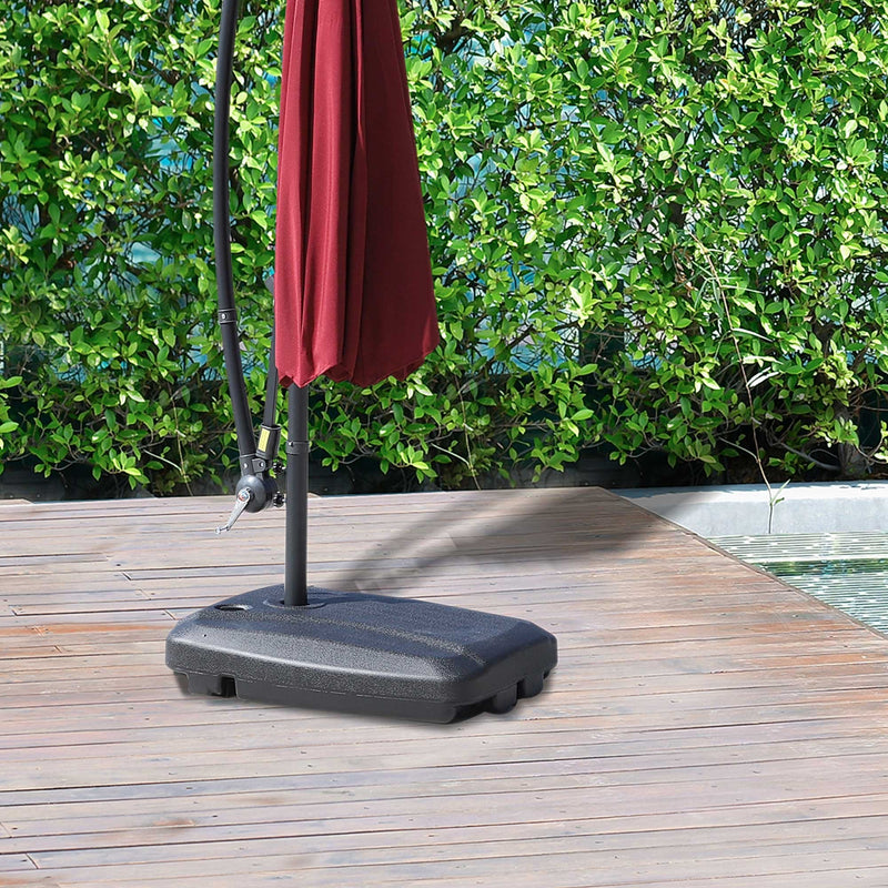 Outdoor Umbrella Parasol Base with Wheels - Black