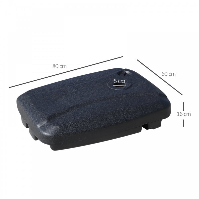 Outdoor Umbrella Parasol Base with Wheels - Black